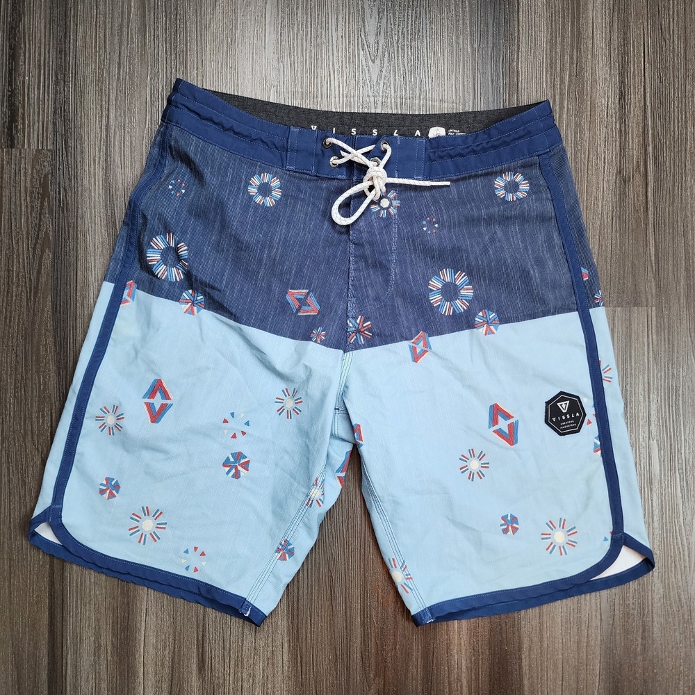 Vissla Swim Trunks Men's 30 Blue Upcycle Board Shorts Blue Surf Skate